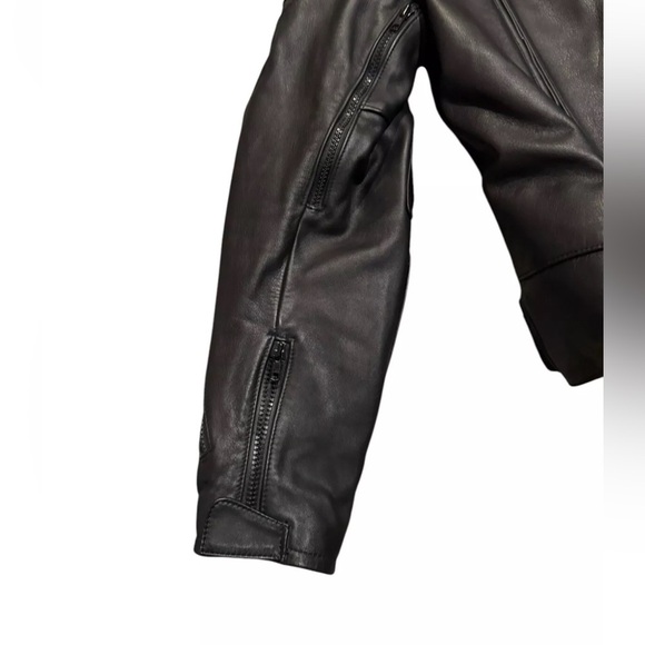 First Gear S Pilot Black Leather Jacket With Thermoliner Size 44 Motorcycle - Picture 7 of 14